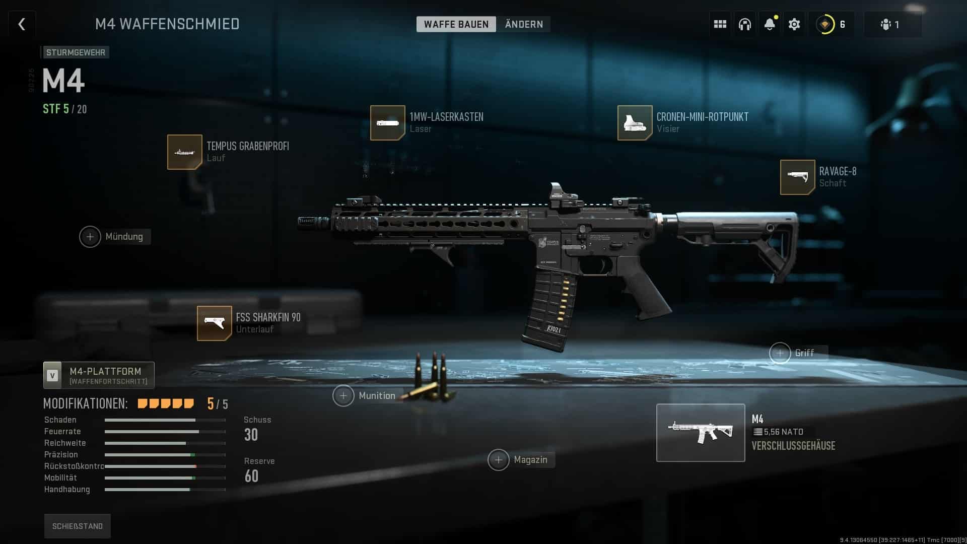 (At least we can see on the bottom left that our weapon has become more accurate and mobile through modifications).