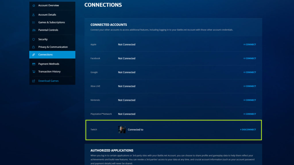 Connections page on Battle.net. Image via Blizzard Entertainment.