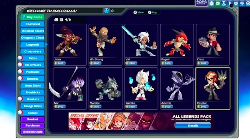 How to unlock all brawlhalla legends
