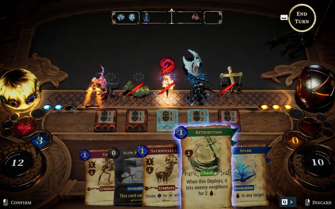 For a Shakespearean take on Slay the Spire, delve into the deckbuilder featuring the demon lawyer, The Killing Stone.
