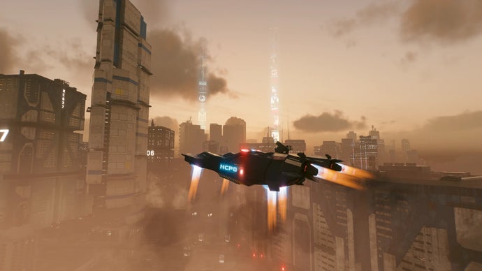 The Most Eccentric Vehicle Modder in Cyberpunk 2077 Brings Back a Scrapped Police Gunship from the RPG's Original Trailer