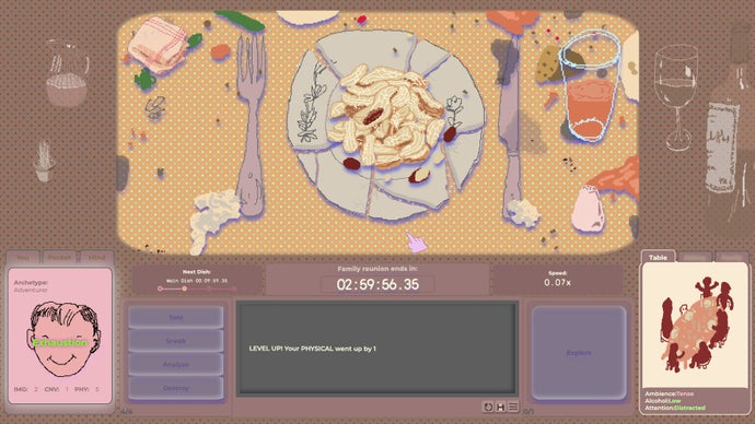 "Family Gathering: An Evening Meal Simulation Game Embracing the Awe and Monotony of Existing as an Unruly 7-Year-Old"