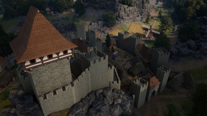 Build a Medieval Fortress and Protect It from Rival Knights in the City Builder and RTS Bergfried