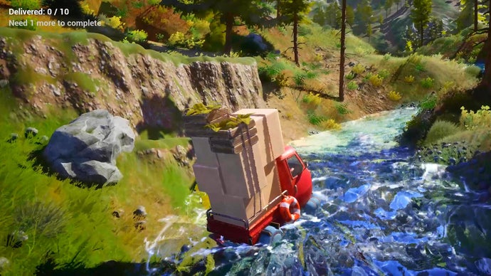 Deliver Parcels in Wooded Peaks and Steer Clear of Larcenous Hogs in the Death Stranding-Esque, Tranquil Pinetrail