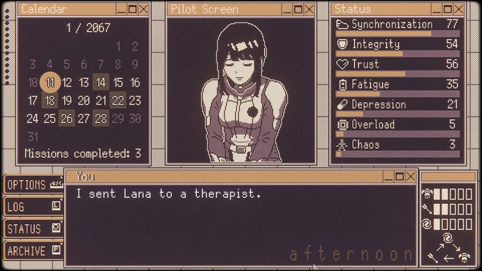 Elevate a Mech Pilot and Avert Evangelion-Style Depression in the Sci-Fi Visual Novel Valkyrie Iteration: Mecha Pilot Development Pocket Simulator