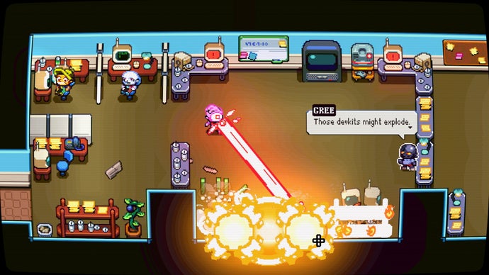 Laser Guy: A Twin-Stick "Anti-Shooter" Featuring a Tense Game Creator with Irresistible Laser Sight