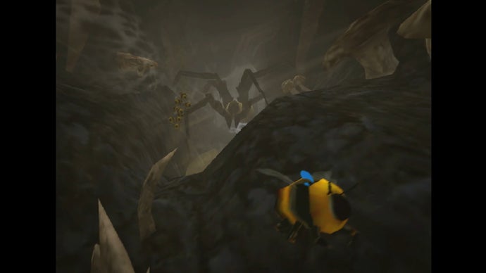 Low Poly Horror Tumblebee: Cheerful Rolling Bees Encounter Frightening Spider Chases